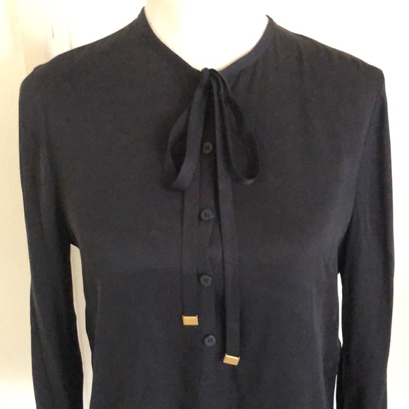 Excellent Condition Diane Von Furstenberg Black Silk Blouse - Picture 4 of 11